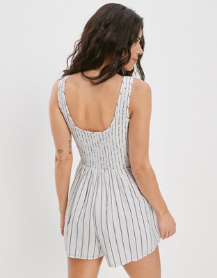 AE Smocked Striped Romper