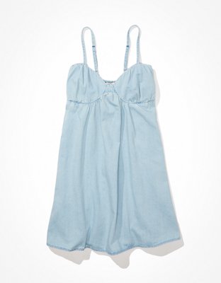 AE Vestido corto babydoll plisado con corsé