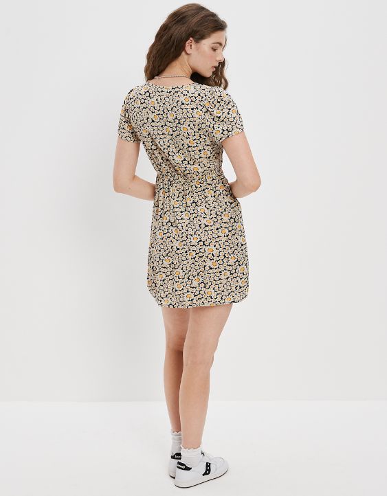 AE Floral Cinched Front Mini Dress