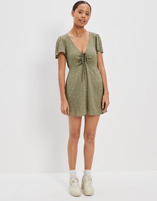 AE Floral Cinched Front Mini Dress