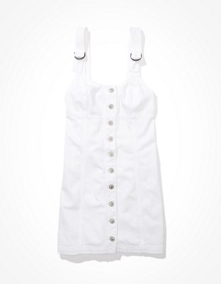 AE Button-Front Denim Mini Dress