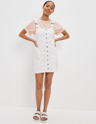 White denim pinafore on sale dress