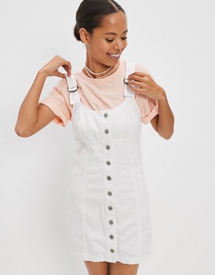 AE Button-Front Denim Mini Dress