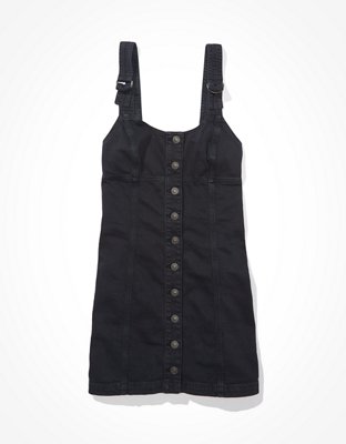 AE Button-Front Denim Mini Dress