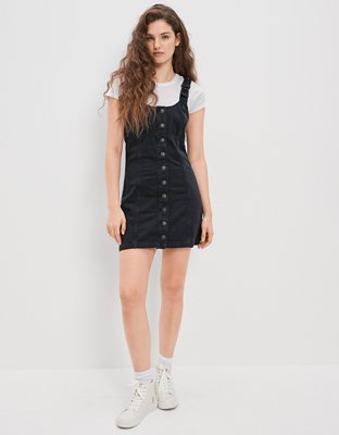 AE Button-Front Denim Mini Dress