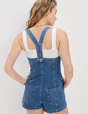 Женские комбинезоны American Eagle AE Button-Up Denim Romper — фото 2