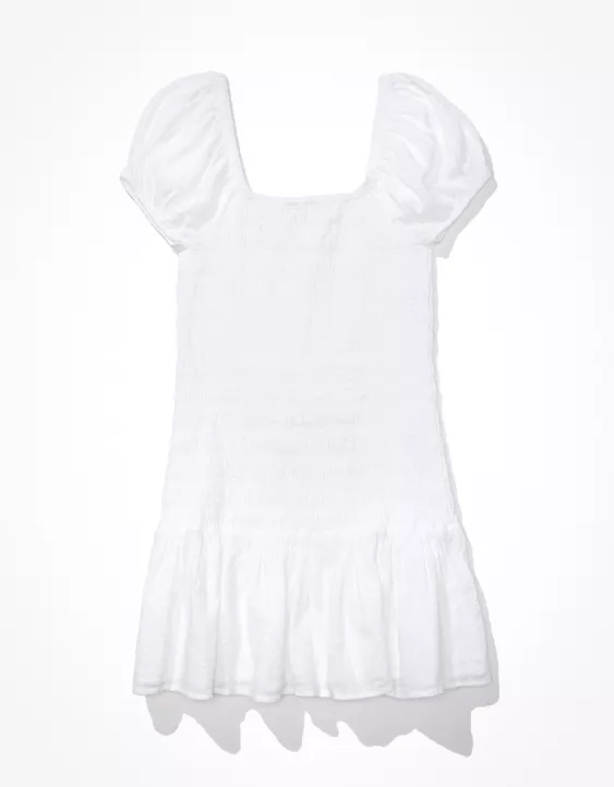 AE Smocked Short-Sleeve Mini Dress
