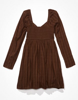 AE Ruched Long-Sleeve Mini Dress