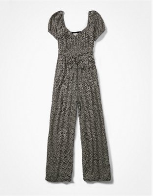 American Eagle AE Ruched Puff-Sleeve Jumpsuit — фото 3