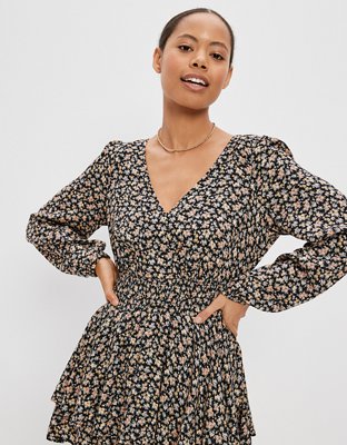 American Eagle AE Printed V-Neck Tiered Romper — фото 5