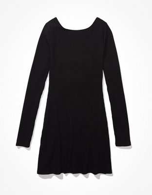 AE Knit Reversible Long-Sleeve Mini Dress