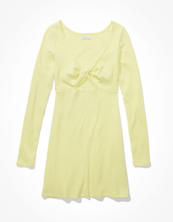 AE Knit Reversible Long-Sleeve Mini Dress