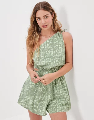 AE OneShoulder CutOut Romper