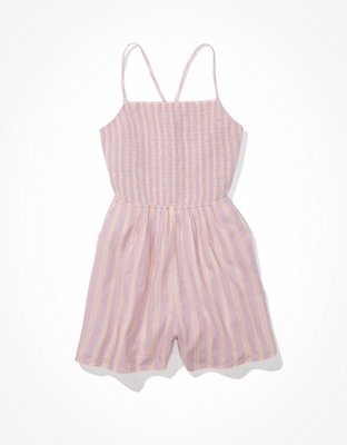 AE Striped Smocked Romper