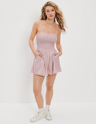 AE Striped Smocked Romper