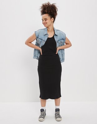 Vestido midi tejido en punto elástico AE