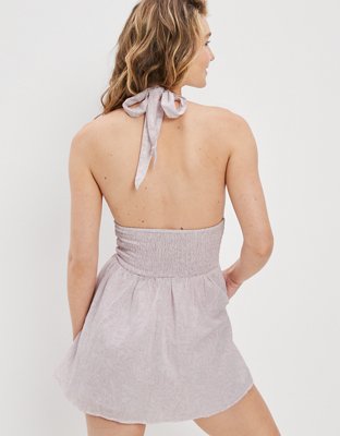 AE Halter Ruched-Waist Romper