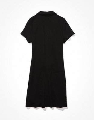 AE Smocked Button-Front Polo Mini Dress