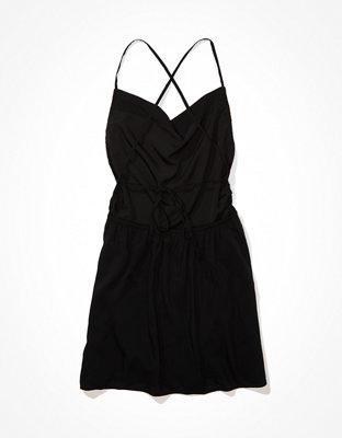 AE Ruched Cross-Back Mini Dress