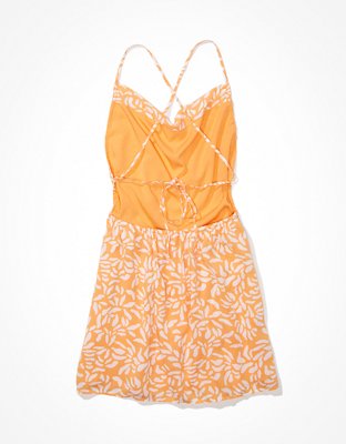 AE Ruched Cross-Back Mini Dress