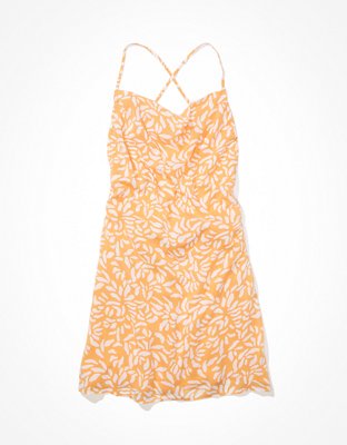 AE Ruched Cross-Back Mini Dress