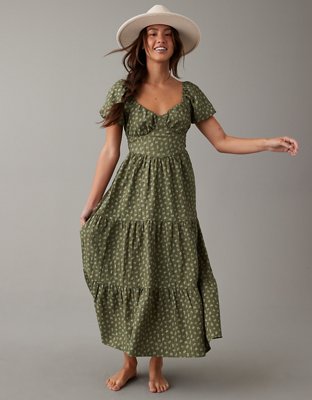 Olive - Button Check Babydoll Dress, in three colours