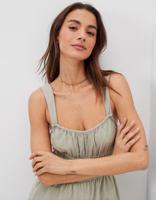 AE Smocked Cinched-Waist Jumpsuit