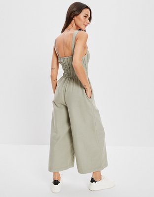 AE Smocked Cinched-Waist Jumpsuit