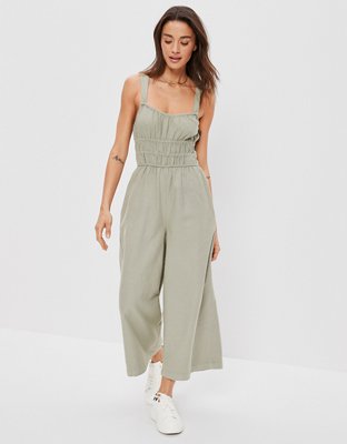 AE Smocked Cinched-Waist Jumpsuit