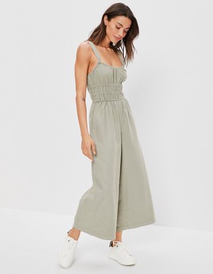 AE Smocked Cinched-Waist Jumpsuit