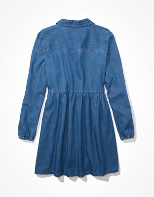 Minirobe nuisette en Chambray avec boutons à l’avant AE