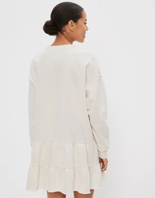 AE Fleece Tiered Sweatshirt Mini Dress