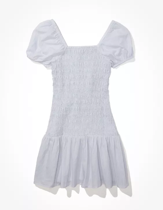AE Smocked Skirty Short-Sleeve Mini Dress
