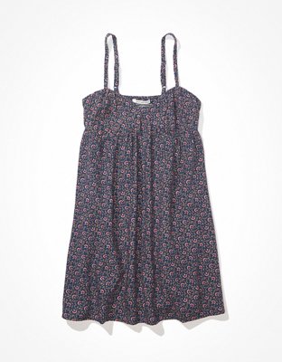 AE Vestido corto babydoll plisado y floral con corsé