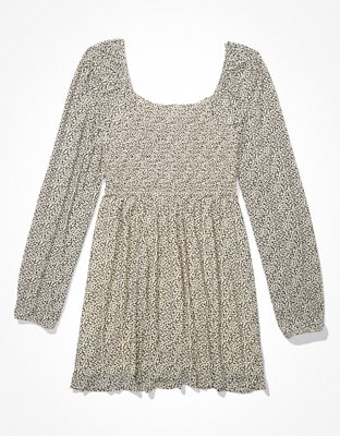 AE Corset Long-Sleeve Mini Mesg Dress