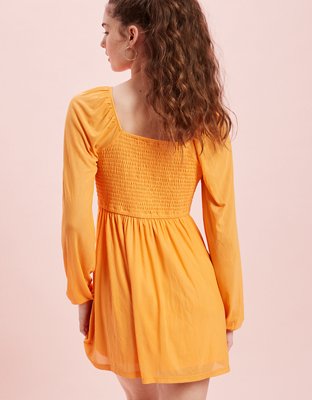 AE Corset Long-Sleeve Mesh Mini Dress