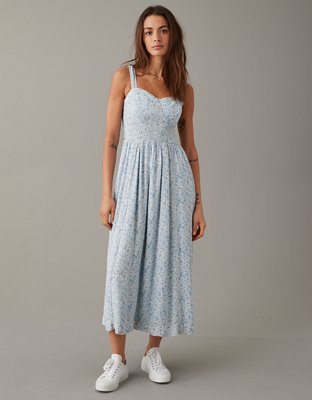 AE Corset Babydoll Midi Dress | American Eagle