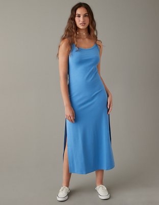The SKIMS long slip dress is the perfect transition piece