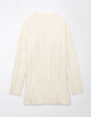 AE Oversized Cable Knit Sweater Dress