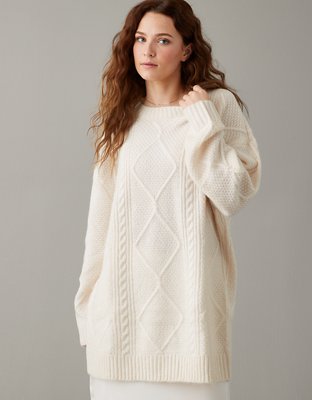 Cream cable knit sweater on sale dress