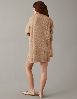 AE Oversized Cable Knit Sweater Dress