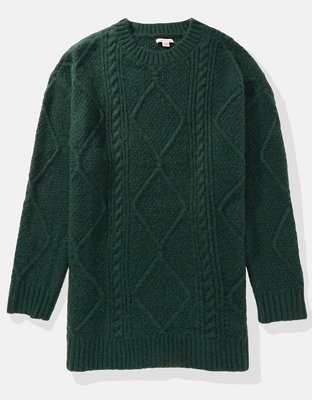AE Oversized Cable Knit Sweater Dress | American Eagle