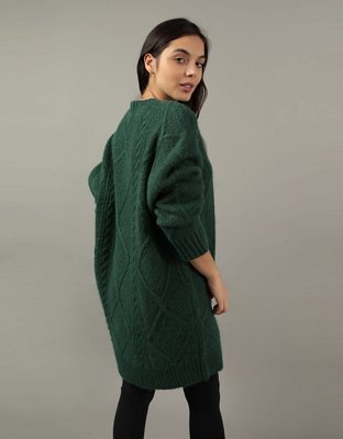 AE Oversized Cable Knit Sweater Dress | American Eagle