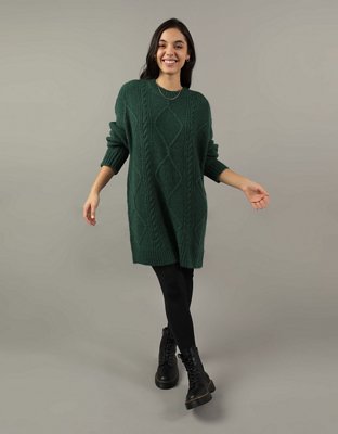 AE Oversized Cable Knit Sweater Dress