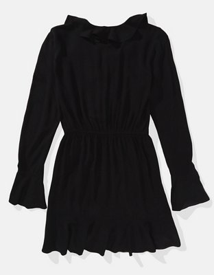 AE Long-Sleeve Wrap Mini Dress