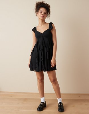 American eagle black wrap 2024 dress