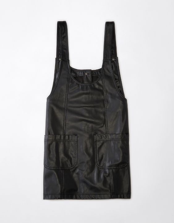 AE Vegan Leather Pinafore Dress