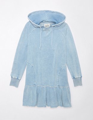 AE Fleece Hoodie Ruffle Mini Dress