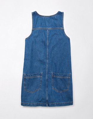 white christmas dresses Traveling Pinafore Dress Long Version in Indigo Denim {Made to order} Xs main image 1