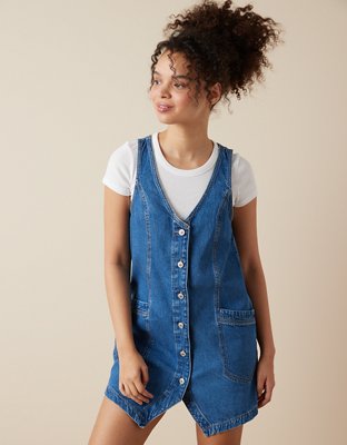 AE Denim Pinafore Dress | American Eagle